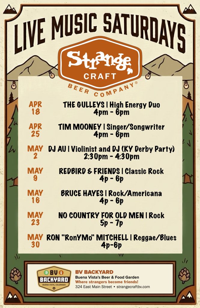 Live Music Saturdays April and May