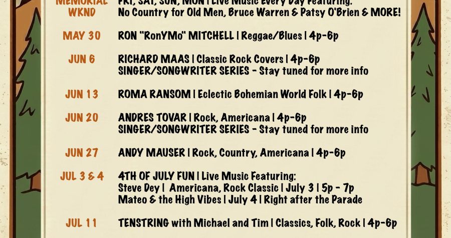 Live Music Listing Summer 2026